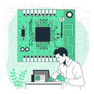 Person using Logic Controllers to data monitoring